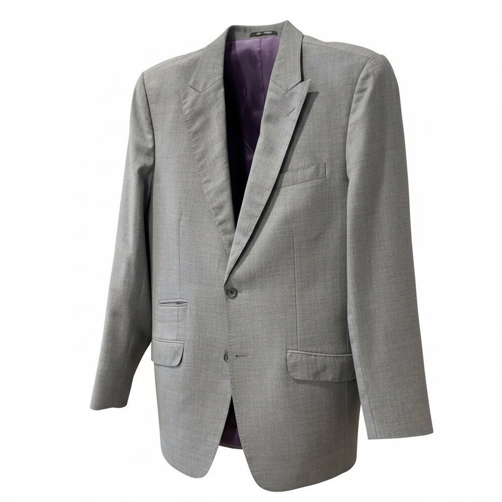 Harry Suits Made to Measure Gray Crosshatch 2 Butt Dual Vent Sport Coat Mens 27L